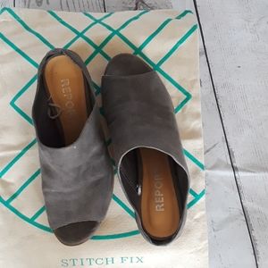 Gray Suede Report  Mules